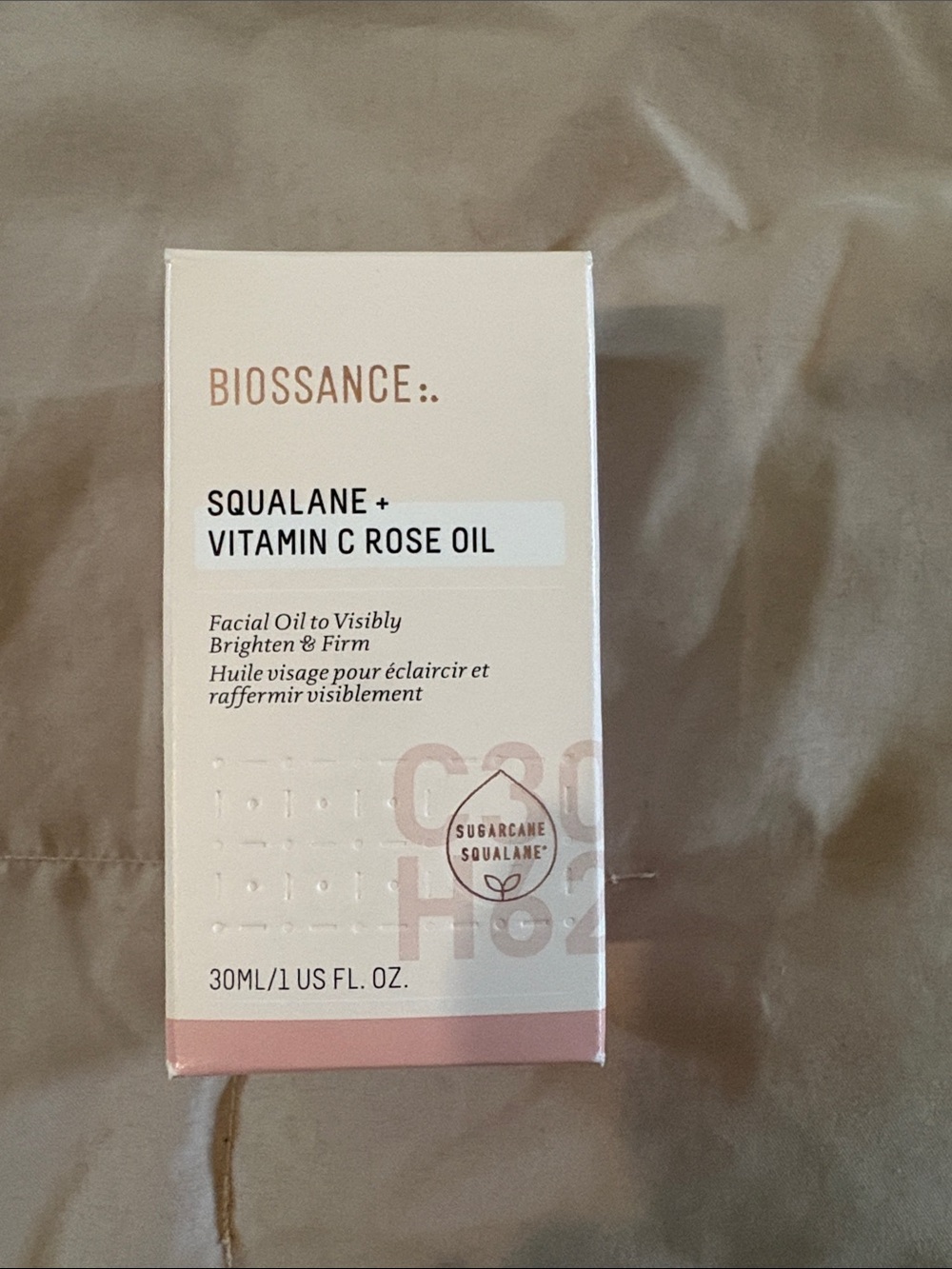 Biossance Pink and Cream Squalane + Vitamin C Rose Oil